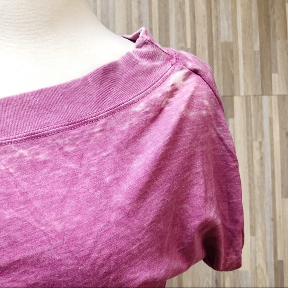 Exist | Distressed Magenta Oversized Waffle Shirt - Picture 5 of 6